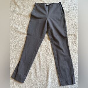 Everlane Womens Cotton Houndstooth Crop Work Pants Side Zip Stretch Gray Size 0